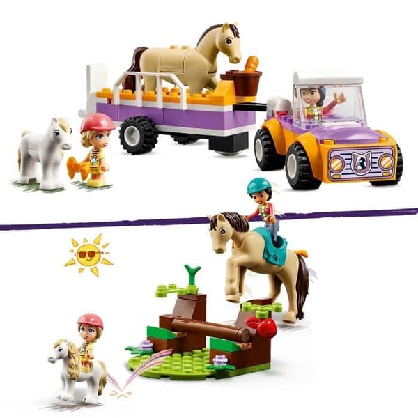LEGO 42634 Friends Häst- och ponnyvagn med Liann, Zoya och 2 djurfigurer