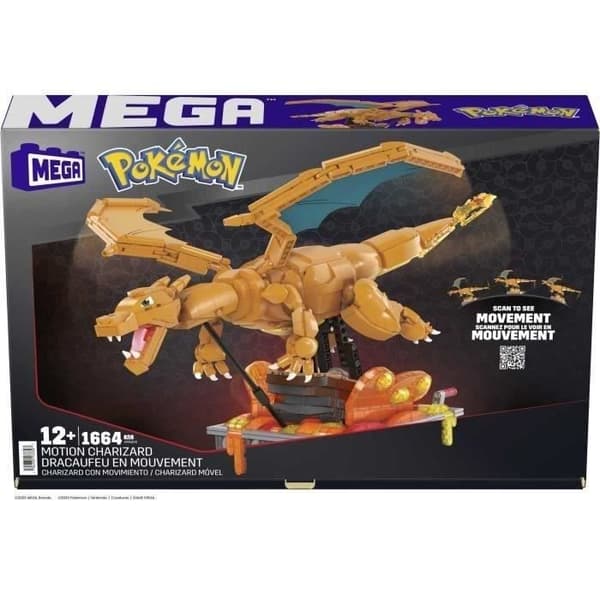 MEGA-Pokémon-Charizard i bevægelse, at bygge (1.663 stk.) HMW05