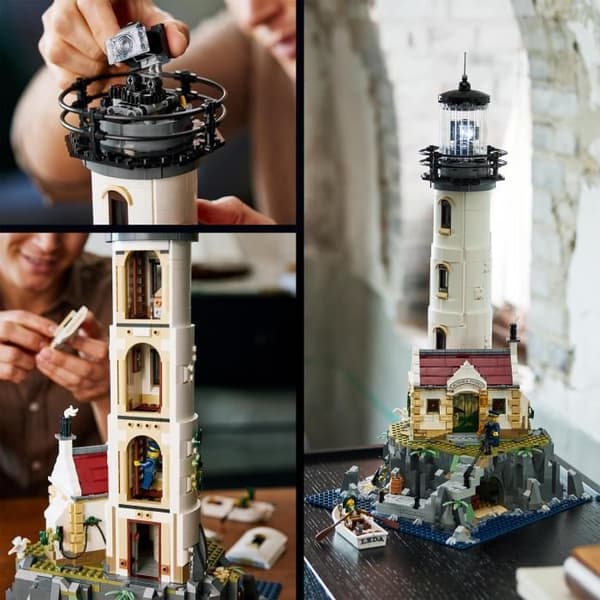 LEGO 21335 Ideas Motoriseret Fyrtårn, Eksklusivt hos Cdiscount, Gaveidé, Boligindretning, med Sømandsminifigurer, Aktivitet