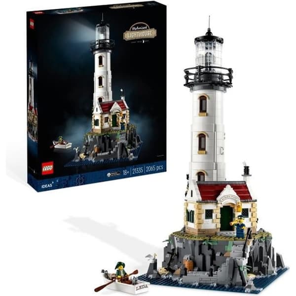 LEGO 21335 Ideas Motoriseret Fyrtårn, Eksklusivt hos Cdiscount, Gaveidé, Boligindretning, med Sømandsminifigurer, Aktivitet