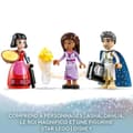 Pikkukuva 4 / 6: LEGO Disney Wish 43224 Kuningas Magnificon linna, Wish-elokuvalelu Ashan, Dahlian ja Kuningas Magnificon minihahmon kera