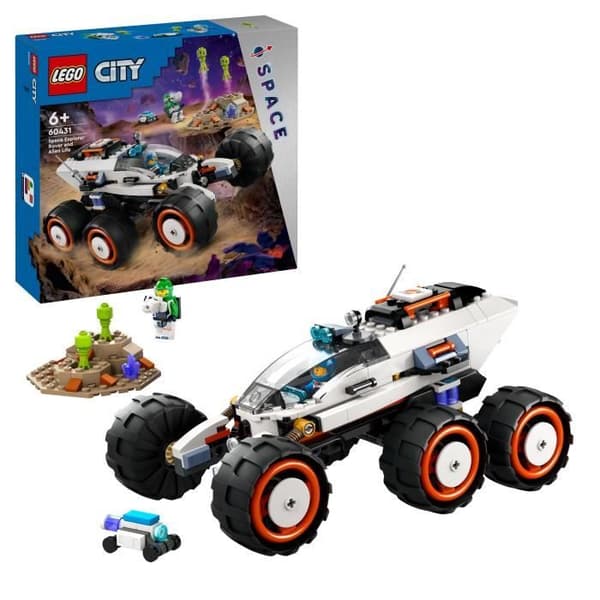 LEGO 60431 City Alien Space Rover Legetøj med 2 minifigurer, robotfigurer