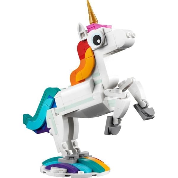 LEGO Creator 3-in-1 31140 Maaginen yksisarvinen, merihevonen ja riikinkukko -lelu, eläinhahmot