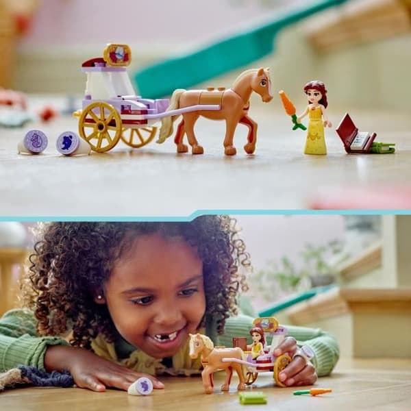 LEGO 43233 Disney Princess Belle's Story - Karet, Legetøj med Mini Prinsessedukke, Skønheden og Udyret