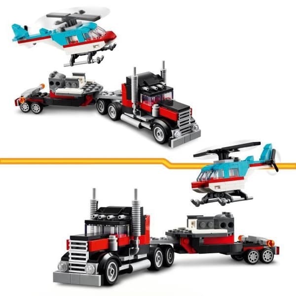 LEGO 31146 Creator 3-i-1 Traktorlastbil med helikopter, helikopter och lastbil, flygplan och tankbil