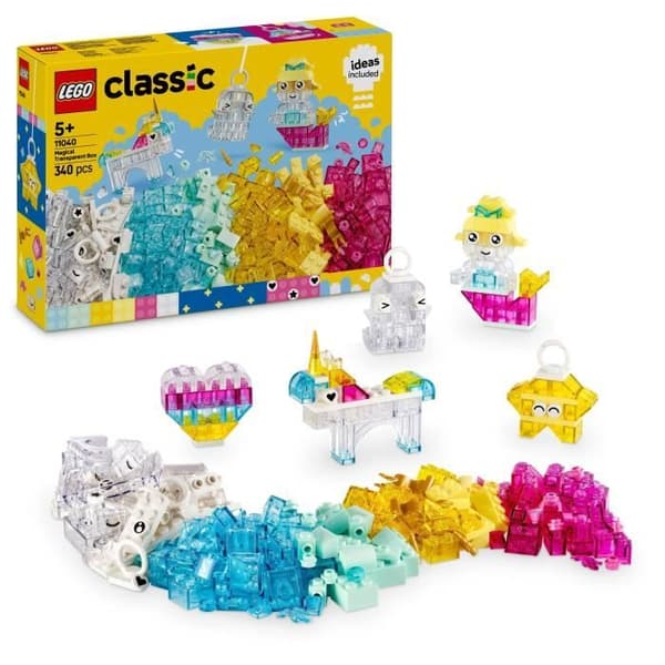 LEGO Classic 11040 Taianomaiset läpinäkyvät palikat - Rakennussetti 5-vuotiaille ja sitä vanhemmille