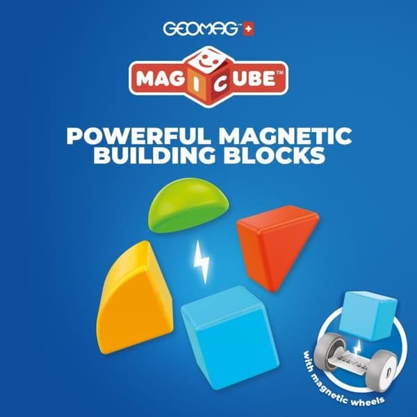 Magnetiske klodser - GEOMAG - Magicube 308 - 10 stk. - Forskellige former - Køretøjer - Genbrugsplast