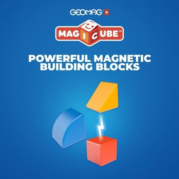 Magneettiset palikoiden - GEOMAG - Magicube 208 - 9 palaa - Erilaisia muotoja - Eläimet - Kierrätysmuovi