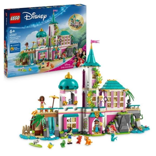 LEGO | Disney 43267 Prinsessslott och kungliga husdjur - Spel för flickor från 6 år