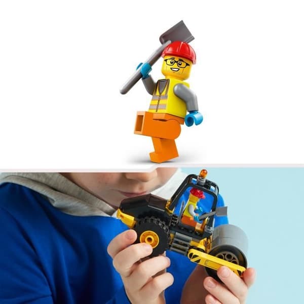 LEGO 60401 City Construction Machinery Damptromle Lastbil Legetøjsmodel med Arbejder Minifigurer