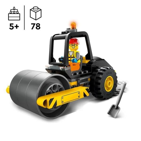 LEGO 60401 City Construction Machinery Damptromle Lastbil Legetøjsmodel med Arbejder Minifigurer