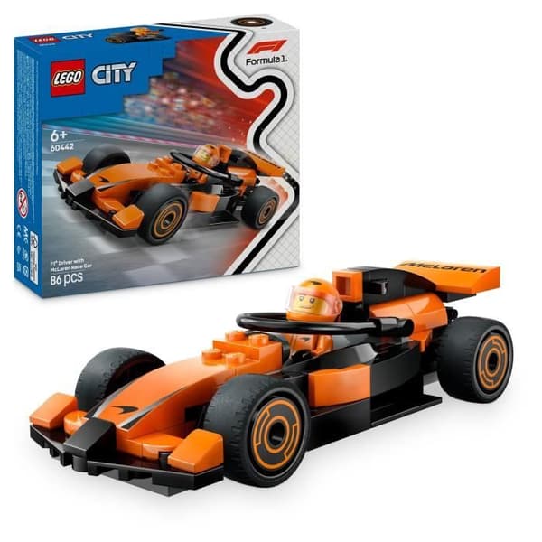 LEGO City 60442 McLaren racerbil med F1-förare - Leksak för pojkar från 6 år