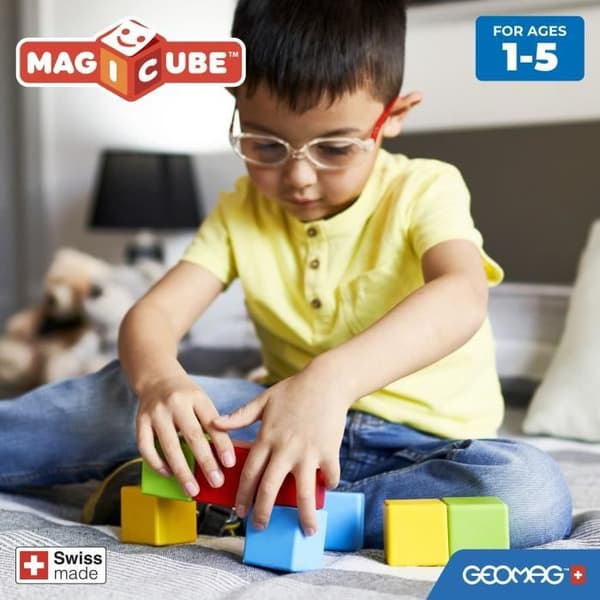 Magnetiskt byggset - GEOMAG - Magicube återvunnet kreativt set - 8 delar - Återvunnen plast - Från 1 år