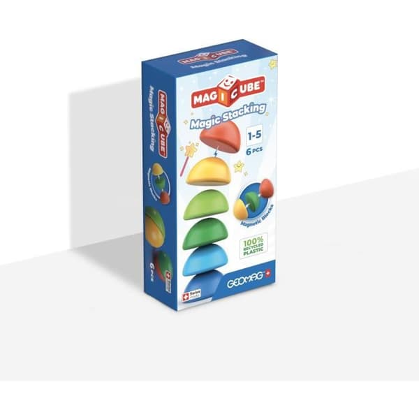 Magneettiset palikoita - GEOMAG - Magicube 060 - 6 palaa - Pinottava - Kierrätysmuovi
