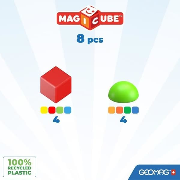 Magnetiske blokke - GEOMAG - Magicube 061 - 8 stk. - Stabelbare - Genbrugsplast