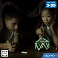 Pikkukuva 6 / 6: Rakennussarja - GEOMAG - Glow Recycled - 25 osaa - Luminescent - Magneettinen - Kierrätettyä muovia
