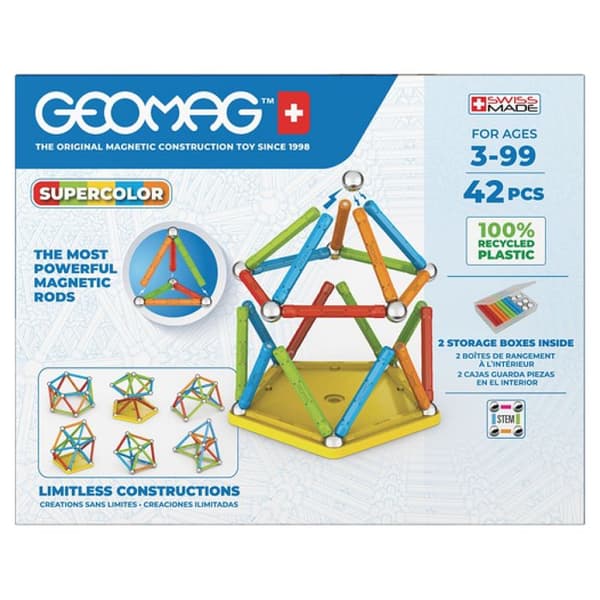 Geomag Super Color Genbrugt 42 flerfarvede brikker
