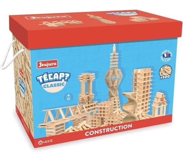 JEUJURA Tecap Classic - 500 träplankor - byggspel