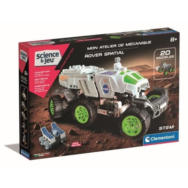 CLEMENTONI - NASA Space Rover - Motoriserad konstruktion - Illustrerad manual och 3D-visualiseringsapp - Tillverkad i Italien