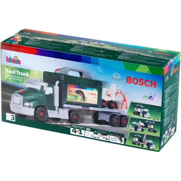Tee-se-itse-lelu - KLEIN - Bosch DIY-kuorma-auto koottavaksi/purettavaksi - Rakennussarja, jossa on yli 80 osaa.