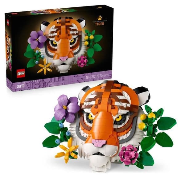 LEGO Art 31217 Faunasamling – Tigrar - Vuxenset - Väggdekoration med blommor
