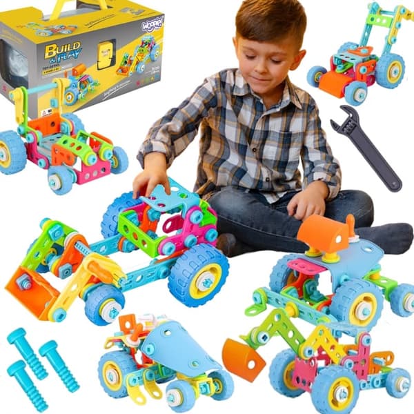 WOOPIE 6-i-1 STEM Byggfordon Kloss-set