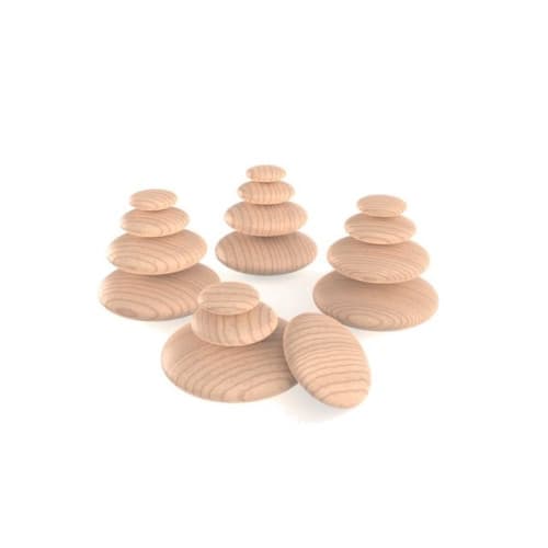 Trästenar rund olika stl natur 20/fp