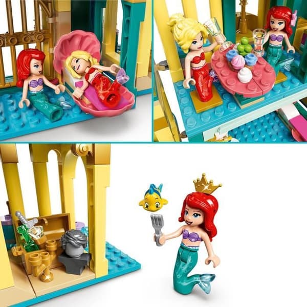LEGO® 43207 Disney Ariels undervattenspalats, Princess Castle Building Kit, med den lilla sjöjungfrun minidocka