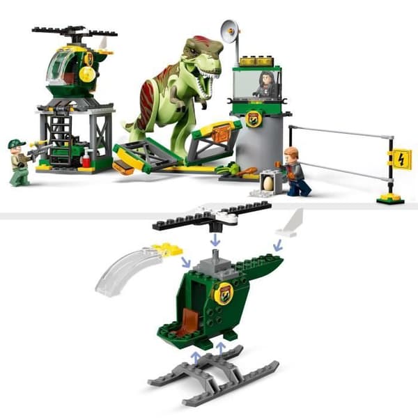 LEGO® 76944 Jurassic World T. Rex Escape, dinosaurier, med bil, helikopter och flygplats, för åldrarna 4 och uppåt