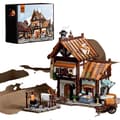 Miniatyrbillede 1 af 2: Medieval Skrædderbutik Sæt, 1994 Dele, Inkluderer 5 Figurer,med figurer
