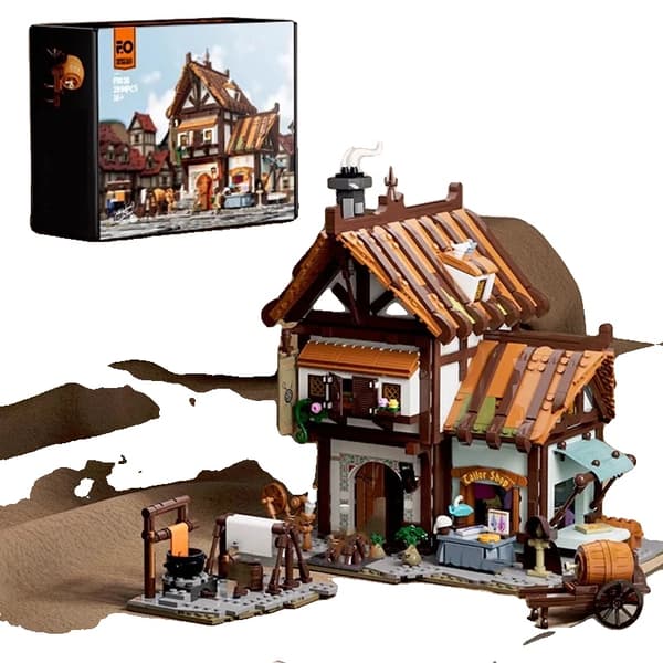 Medieval Skrædderbutik Sæt, 1994 Dele, Inkluderer 5 Figurer,med figurer