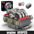 Miniatyrbillede 2 af 2: Mould King Byggesæt, 609 Dele, Elektrisk Motoriseret Motor,609 stk