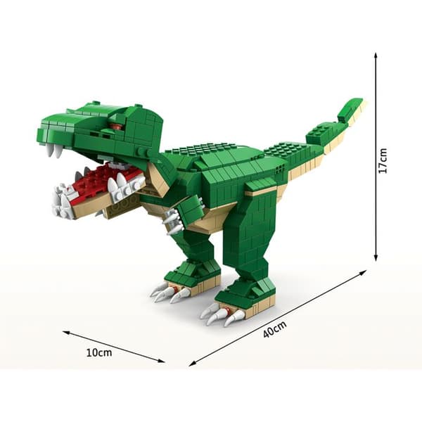 Byggset 1000 delar Rörliga Dinosaurier att Montera Skogsgrön