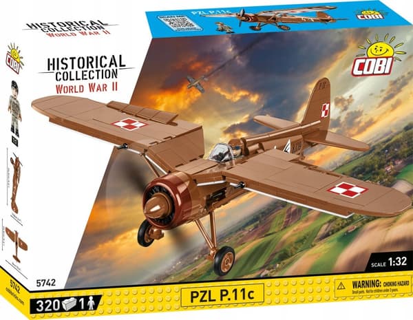 POLSK MILITÆRKLOKKE COBI 5742 JAGEFLY PZL P11C PILOTFIGUR