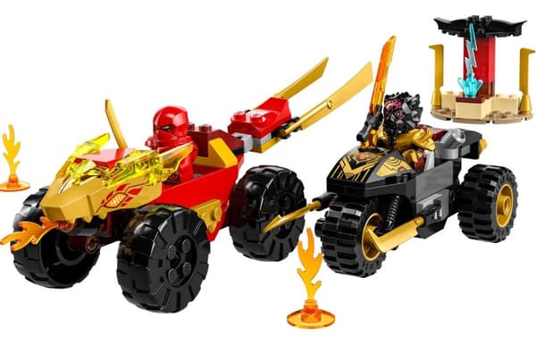 LEGO NINJAGO 71789 BATTLE CAR MOTORCYKEL NINJA KAI HERRE RAS GYLDNE HAMMER