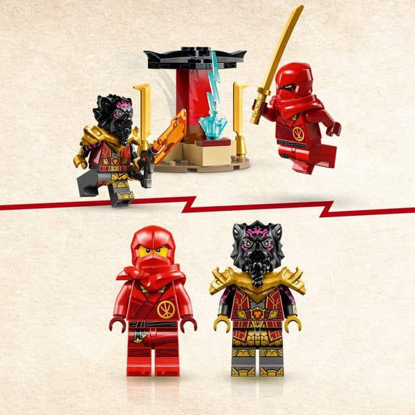 LEGO NINJAGO 71789 BATTLE CAR MOTORCYKEL NINJA KAI HERRE RAS GYLDNE HAMMER