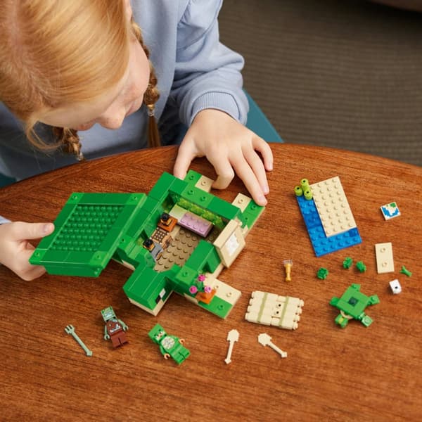 LEGO Minecraft Åbnbart Skildpadde Strandhus 21254 Druknet Krigerskildpadde