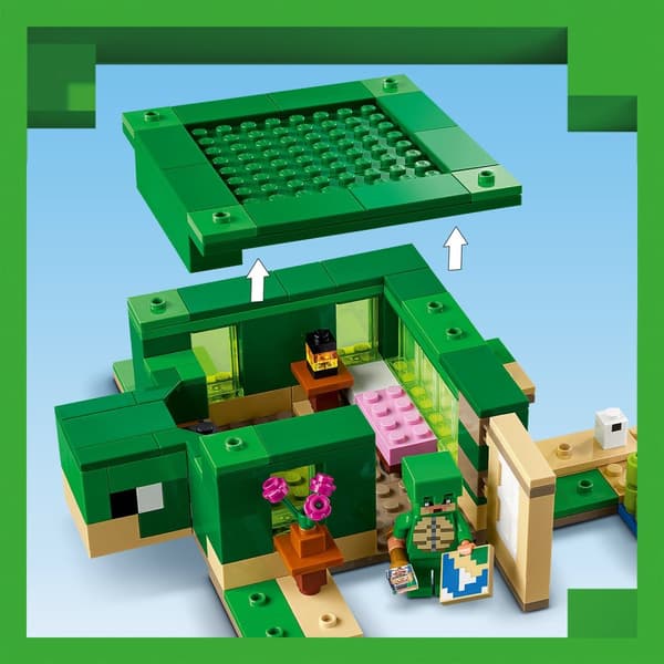LEGO Minecraft Åbnbart Skildpadde Strandhus 21254 Druknet Krigerskildpadde