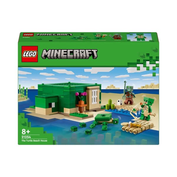LEGO Minecraft Åbnbart Skildpadde Strandhus 21254 Druknet Krigerskildpadde