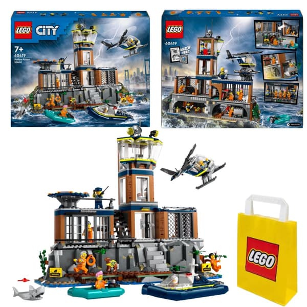 LEGO City Prison Island Polis 60419 Helikopterbåt Pontoon 7 Figurer
