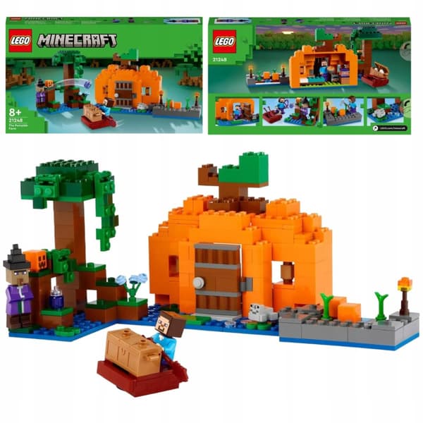 LEGO Minecraft 21248 Græskargård Steves Hus Heksebåd Mark Græskar