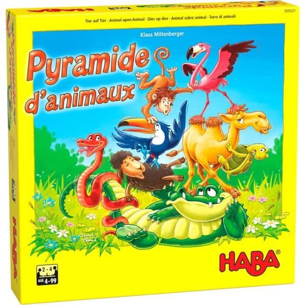 Konstruktions- och balansspel med färgglada djur - HABA - 29 trästycken