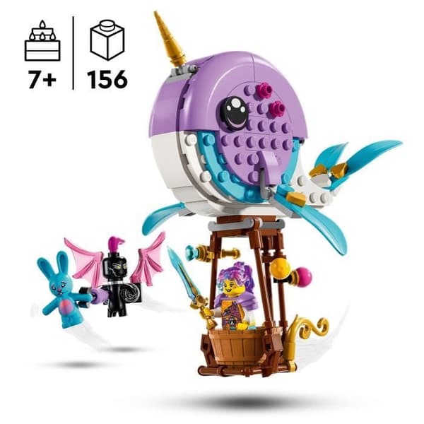 LEGO® 71472 DREAMZzz Izzies varmluftsballong för narval, leksak för sjödjur, räddning av Bunchu-kanin med valfigur