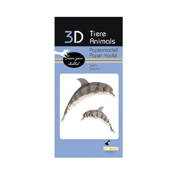 Fridolin - 3D-modell i papper Delfin