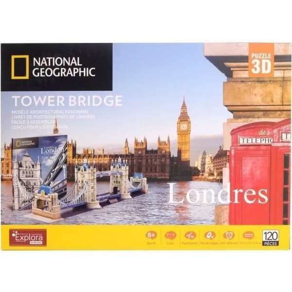 Pussel 3D - Tower Bridge - Byggspel - EXPLORA - 120 bitar - Från 8 år