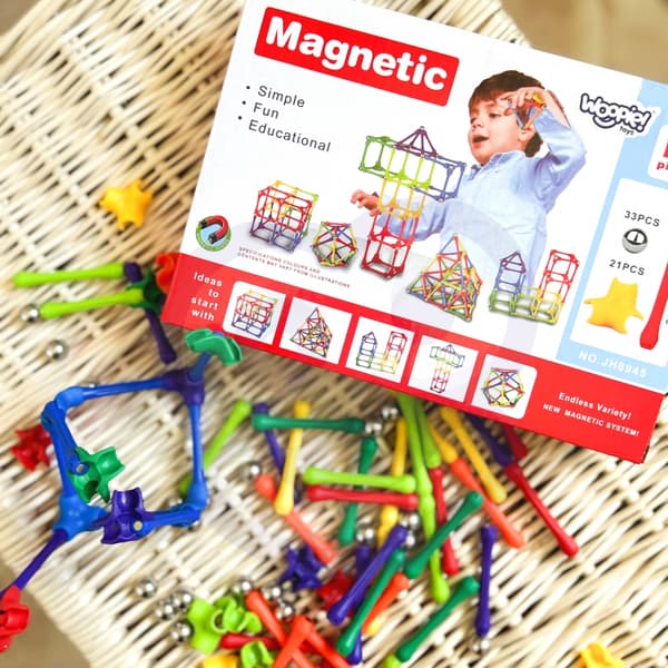 WOOPIE Magnetiske byggeklodser Kreativt puslespil 110 brikker