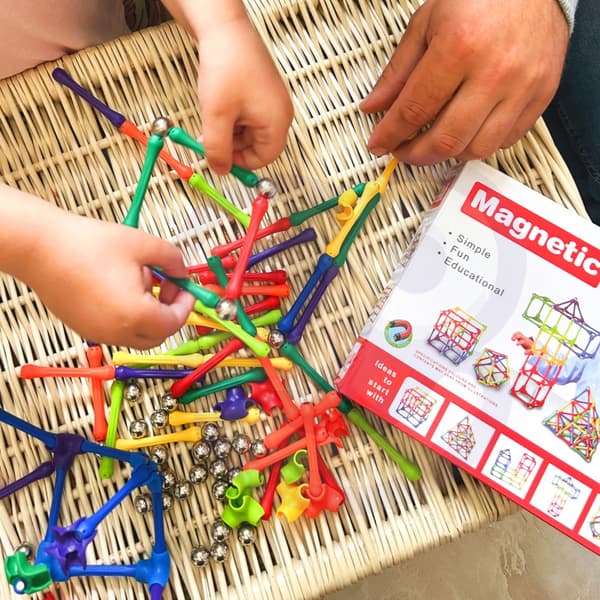 WOOPIE Magnetiske byggeklodser Kreativt puslespil 110 brikker