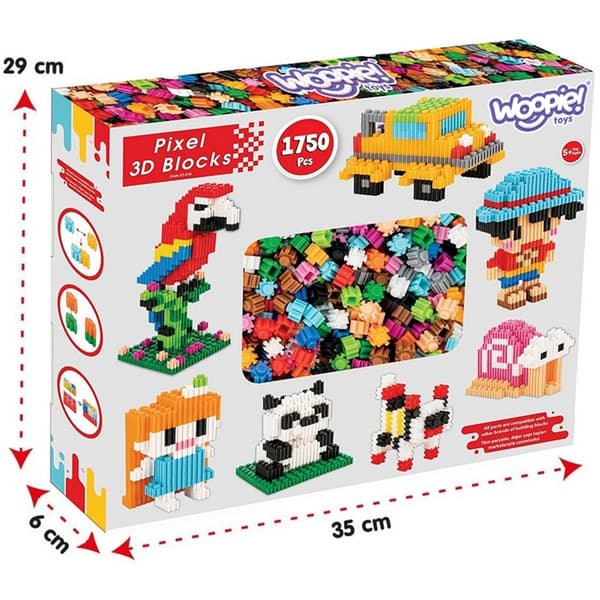 WOOPIE Byggklossar 3D PIXEL 1750 st.