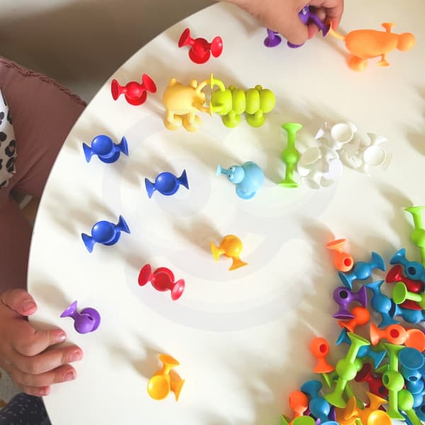 WOOPIE byggeklodser med sugekopper – Crazy Animals