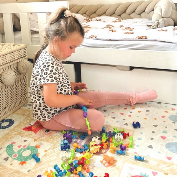 WOOPIE byggeklodser med sugekopper – Crazy Animals